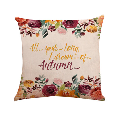 

Tailored Thanksgiving wreath Pattern Cushion Cover Throw Pillow Case Sofa Bed Home Decor