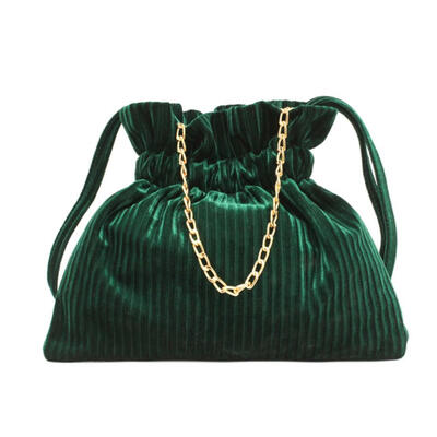 

Retro Women Chain Handbag Crossbody Bag Corduroy Shoulder Drawstring Bags