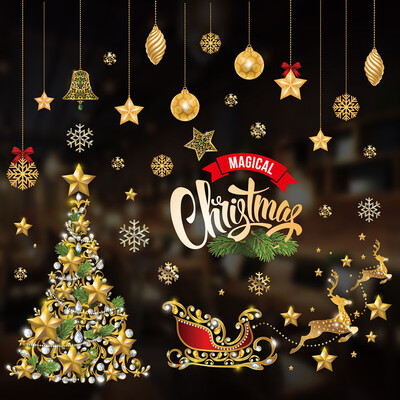 

Gobestart Merry Christmas Window Wall Sticker Decoration Decal Home Decor Xmas