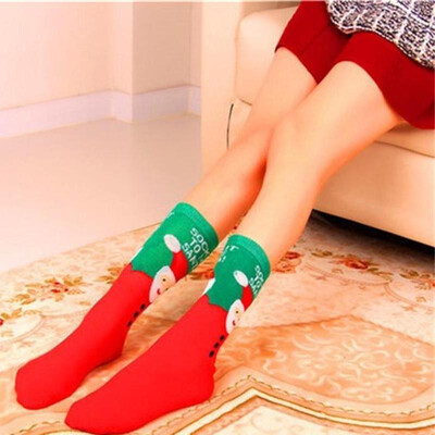 

Winter Women Christmas Socks Santa Claus Snowman Deer Print Gift Festive Cotton Socks Hosiery