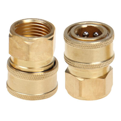 

High Pressure Water Gun Spray Connectors Garden Hose Quick Connector Heavy-duty Copper Hose Fittings 38 In Male&Female Water
