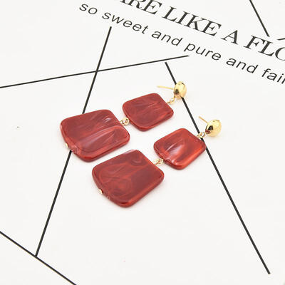 

2019 New Hot Fashion Geometric Square Earrings Brincos Oorbellen Acrylic Connection Pendants Drop Earrings For Women Jewelry