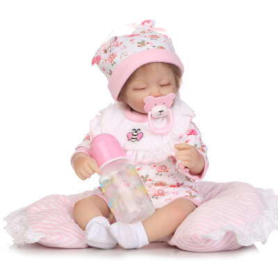 

40cm Artificial Simulation Reborn Baby Dolls Silicone Cloth Lifelike Infant Girl Toy Gifts