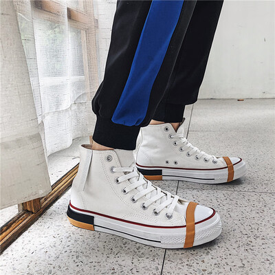 

Spiritual society guy shoes male Korean version of the trend of youth Hong Kong canvas casual wild shoes in the tide shoes