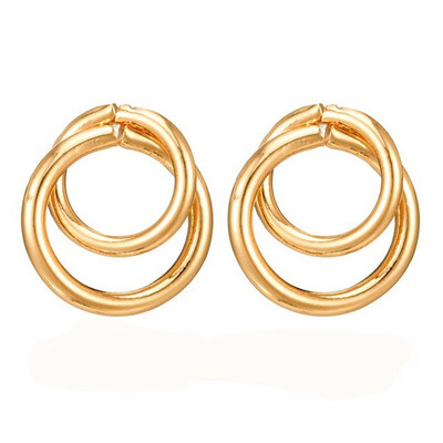 

2019 Fashion Gold Metal Round Disc Statement Earrings for Women Bijoux Brincos Party Gift Big Circle Drop Dangle Earring