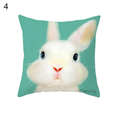 

Colorful Easter Rabbit Egg Pillow Case Cushion Cover Bed Car Cafe Office Decor