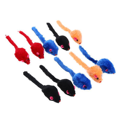 

10pcslot Mini Colorful Cat Toys Plush False Mouse Toys for Cats Kitten