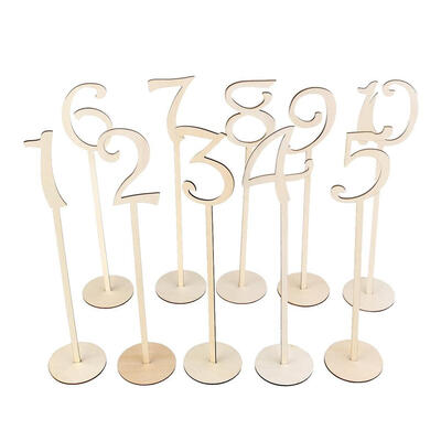 

10pcs Wood Wedding Table Seat Number Place Cards Ornament Craft Home Decor