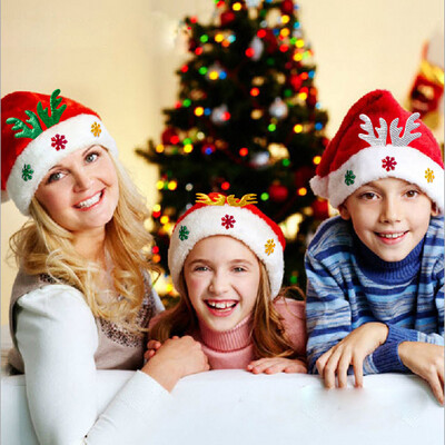 

Adult Kids Christmas Hat Santa Claus Hat Antler Snowflake Family Party Cap Holiday Decoration Ornaments