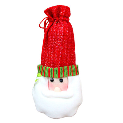 

Tailored Red Wine Bottle Cover Bags Decoration Home Party Santa Claus Christmas