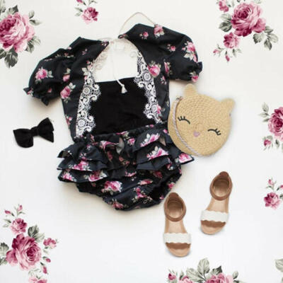 

Toddler Baby Girl Clothes Flower Lace Backless Romper Jumpsuit Overall Outfits