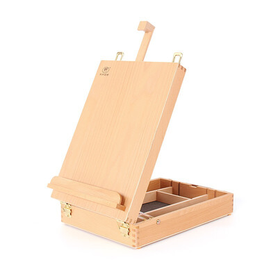 

Ktaxon Lot of 2 14" x 10" Table Top Easel Portable Beech Wood French Style Design Sketch Box Easel with Divided Compartment