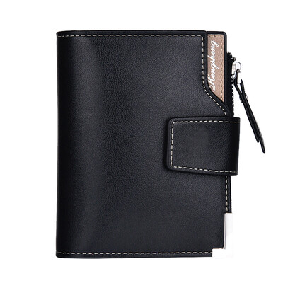 

Tailored Men Fashion Solid Color Hasp Multi Card Position Wallet Card Bag Black