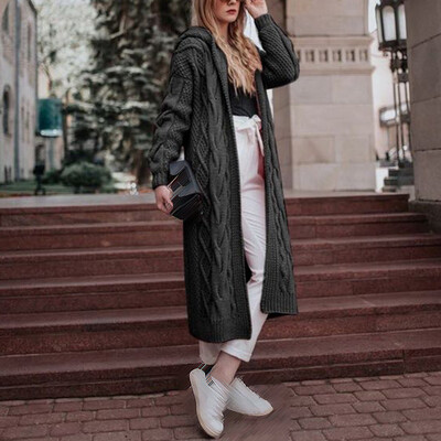 

2019 Women Open Front Pocket Cardigan Sweater Button Down Knit Sweater Coat