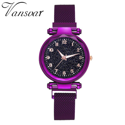 

Women Watches Luminous Dial Ladies Quartz Wristwatch Romantic Starry Sky Mesh Belt Strap Roman Numerals Clock Reloj Mujer 50