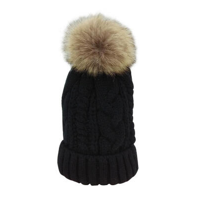 

Fashion Women Fleece Winter Warm Hat Pom Ball Cap Knitted Beanie Twist Hats