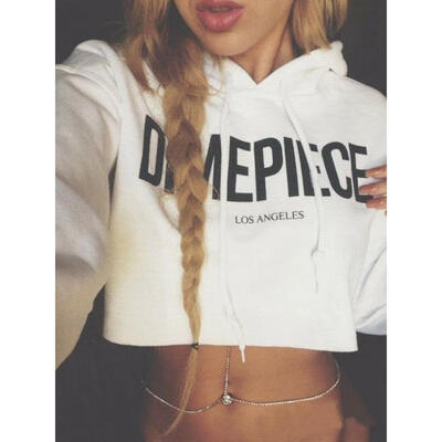 

Sexy Women DMEPIECE Crop Hoodie Sweatshirt Jumper Sweater Pullover Tops Coat