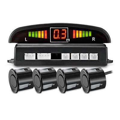 

Quelima Car Universal Machine Reversing Radar Upgrade Version Crescent Buzzer Rear 4 Probe LED Display
