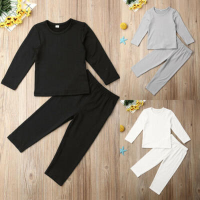 

2PCS Toddler Baby Girl Boy Autumn Clothes Warm Tops T-Shirt Pants Outfits Casual