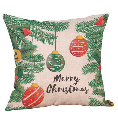 

Tailored Happy Christmas Pillow Cases Linen Sofa Cushion Cover Home Decor Pillow Case