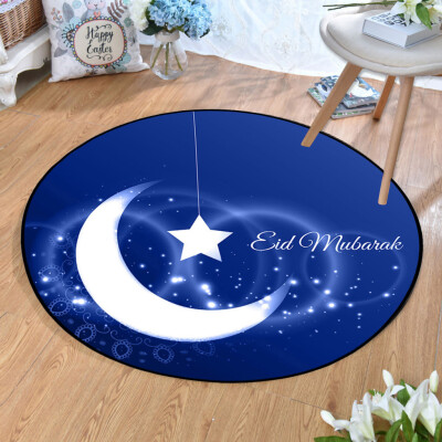 

Gobestart Home Decor Circle Area with Star&Moon Ramadan Design Round Area Rug Carpet