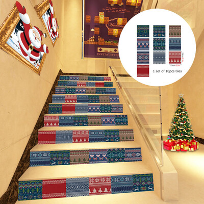 

Toponeto Christmas 3D Simulation stair stickers Waterproof Wall Stickers DIY Home Decor