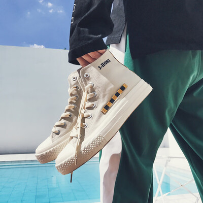 

Mens shoes summer canvas shoes high board shoes cloth shoes leisure small white shoes mens tide shoes 2019 new autumn