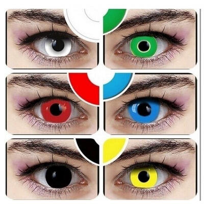 

6 Color Halloween Crazy Cosplay White Colored Fancy Dress Party Contacts Lenses