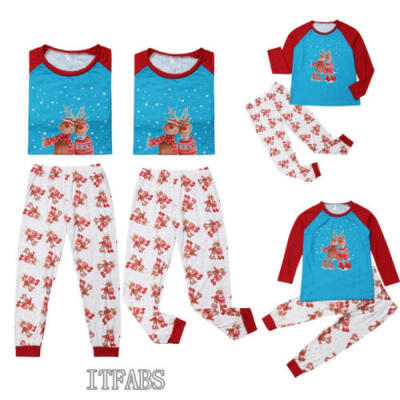 

Family Matching Christmas Pajamas Set Women Mens Baby Kids Sleepwear Nightwear