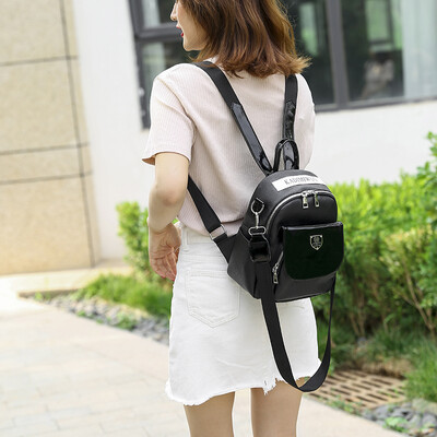 

Cracked soft leather shoulder bag ladies leisure Baitao fashionable silver double-purpose backpack Baitao travel