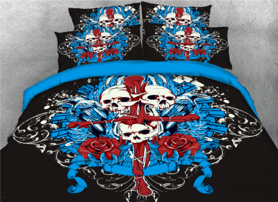 

3D Halloween Skull&Cross Printed 4-Piece Bedding Sets