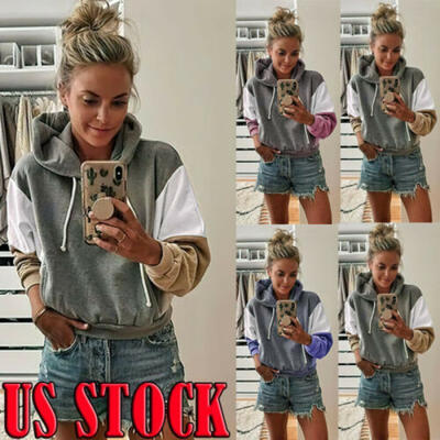 

Womens Hoodie Sweatshirt Hooded Sweater Coat Pullover Long Sleeve Jumper Tops