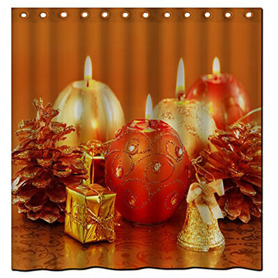 

Gobestart Custom Merry Christmas Fabric Waterproof Bathroom Shower Curtain 65x 72
