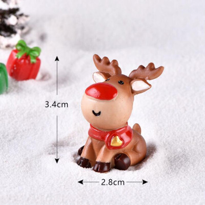 

Gobestart Mini Couple Christmas Elk Snow Senior Sleigh Deer Car Micro Landscape Snow Scene