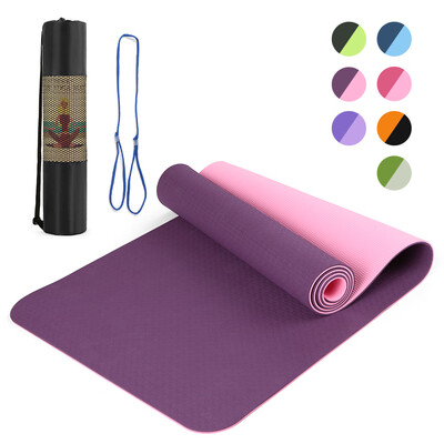 

72x24IN Non-slip Yoga Mat TPE Eco Friendly Fitness Pilates Gymnastics Mat Gift Carrying Strap&Storage Bag