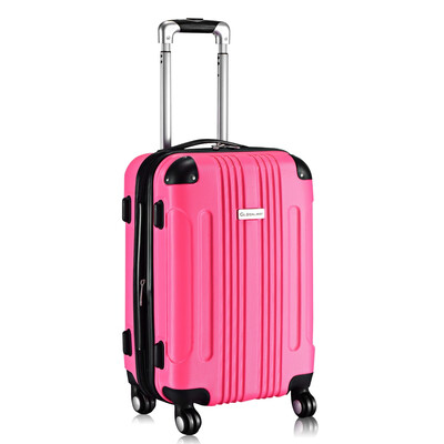 

GLOBALWAY Expandable 20" ABS Carry On Luggage Travel Bag Trolley Suitcase-rose