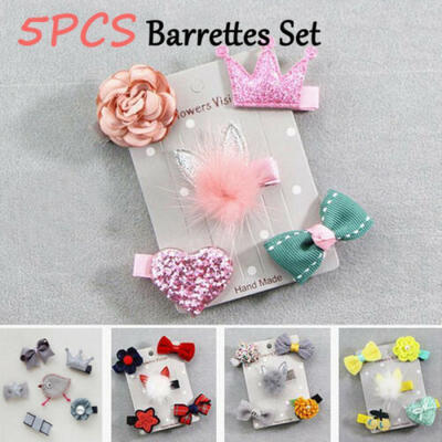

US 5PCS Girls Cartoon Hair Clip Casual Alligator Clips Hair Accessories Barrette