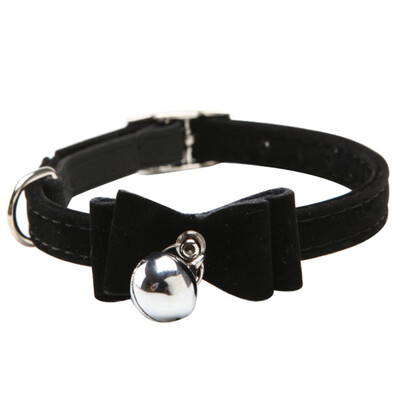 

Puppy Pet Dog Bowknot Lead Adjustable Leather PU Cat KittenCollars with Bell Necklace Pup Dog Collars Bow Tie