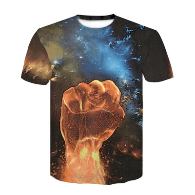 

Toponeto Fashion Mens 3D Printing Creative Round Neck Casual Short Shirts Top Blouse