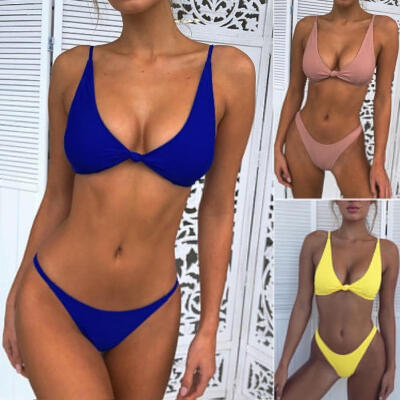 

Sexy Women Bikini Sets Padded Bra Tops Thong Bottoms Swimwear Swimsuit Set