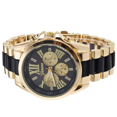 

Business casual quartz steel belt watch mens three eyes six needle mens alloy card rubber stainless steel belt watch