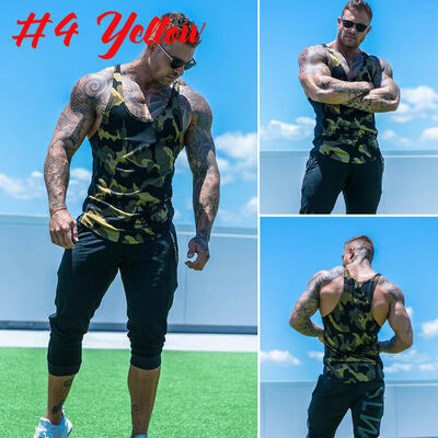 

Mens Camo Gym Muscle Shirt Tank Top Sport Bodybuilding Stringer Fitness Vest