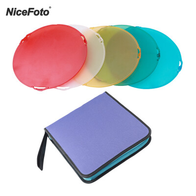 

NiceFoto 5pcsset Standard Beauty Dish Reflector Color Filters Diffuser φ185mm with Carry Bag WhiteYellowRedGreenBlue