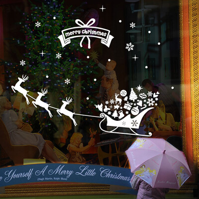 

〖Follure〗New Year Merry Christmas Snowflake Wall Sticker Home Shop Windows Decals Decor