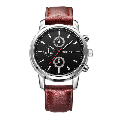 

REBIRTH Li Pofu RE016 three small plate decoration mens quartz imitation belt watch