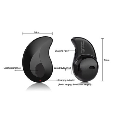 

S550 Invisible Earphones Bluetooth Headphones In-ear Headset Stereo Music Earphone Smart Phone Earbuds Hands-free with Microphone