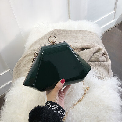 

Qiao Bani 2019 new European&American style fashion solid color chain diamond bag slant diagonal tide handbags a generation