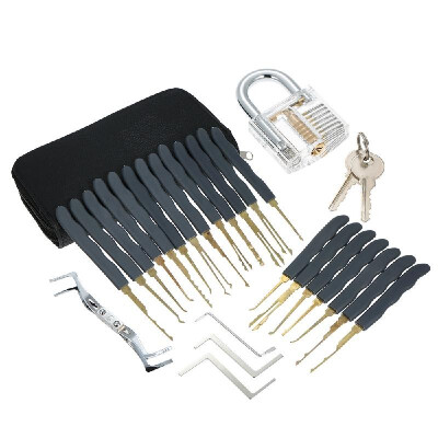 

24pcs Lock Unlocking Picking Set Kit Tool with Transparent Practice Training Padlock Lock for Locksmith Beginners&Professional