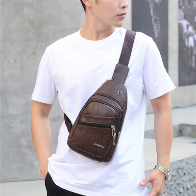 

Gobestart Men Fashion Casual Sports Bag Shoulder Bag Solid Color Messenger Bag Pocket