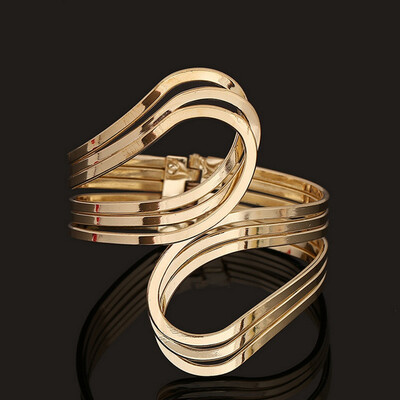 

New Europenan & American Fashion Gold Color Cuff Bracelets Bangles for Women Armband Wide Big Steampunk Open Bangle Pulseira
